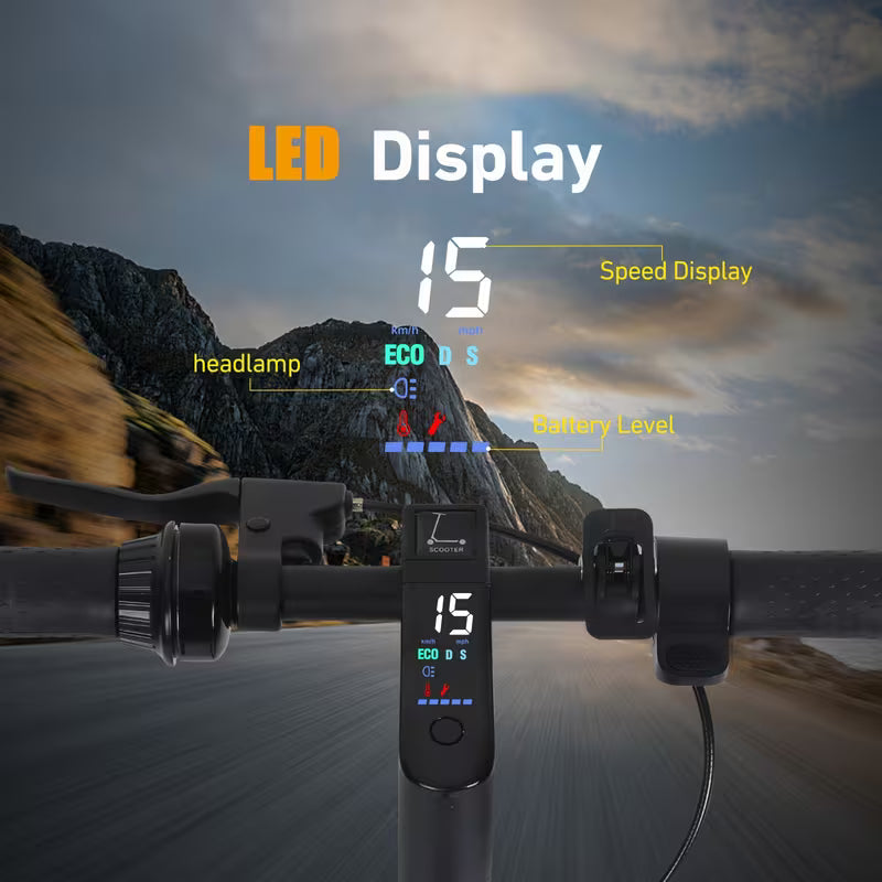 500W High Power Electric Scooter for Adults - 440.92LB Heavy Duty, 10" Inflatable Tires, 30-35KM Long Range, 36V15Ah & Dual Brake System, Foldable E-Scooter with Display, Rear-Wheel Drive, One-Click Start