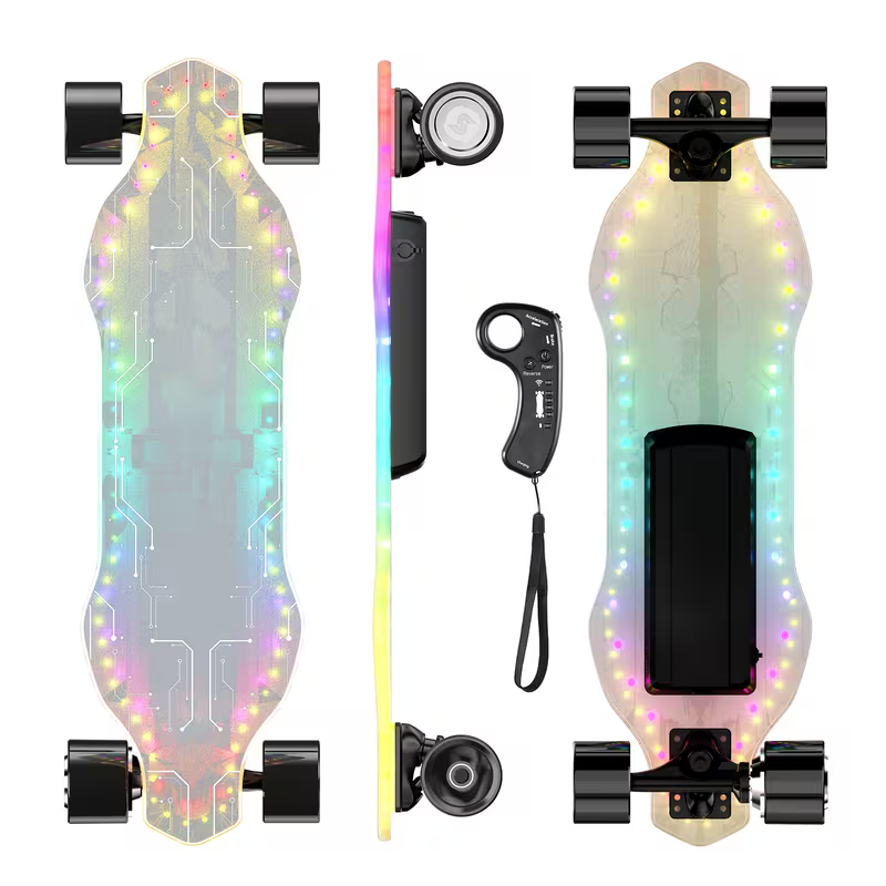 500W Powerful Electric Skateboard with Remote, Up to 12 Mph Max & 15 Miles Long Range, Electric Longboard for Adults ＆Teens Birthday Christmas Gifts