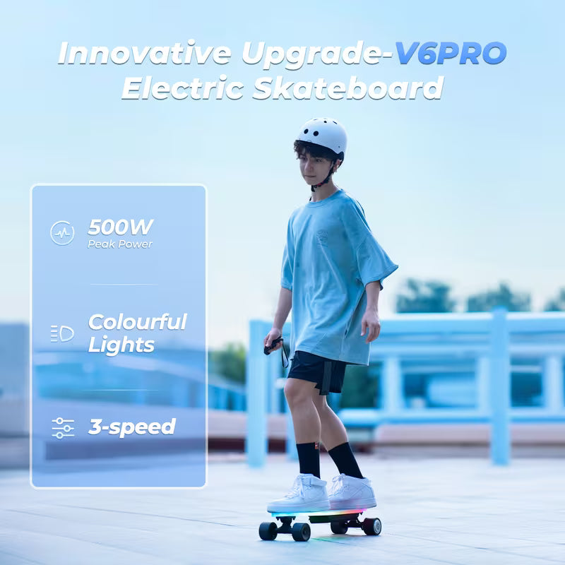 500W Powerful Electric Skateboard with Remote, Up to 12 Mph Max & 15 Miles Long Range, Electric Longboard for Adults ＆Teens Birthday Christmas Gifts