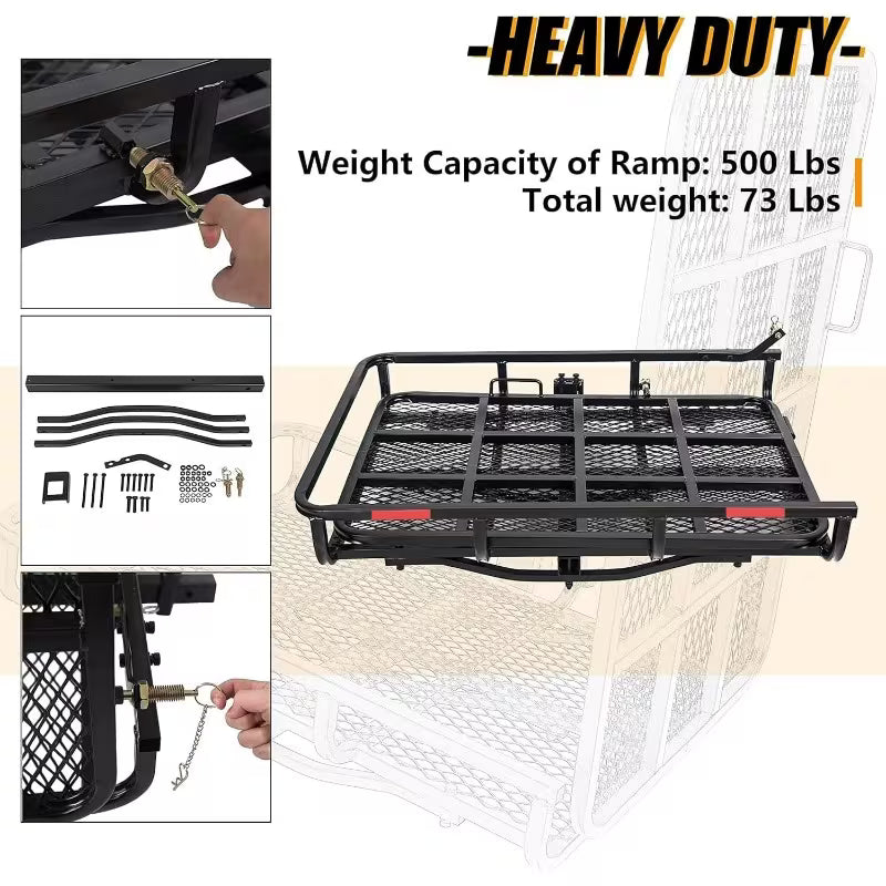 500 lbs Hitch Mount Wheelchair Carrier with Ramp Mobility Scooter
