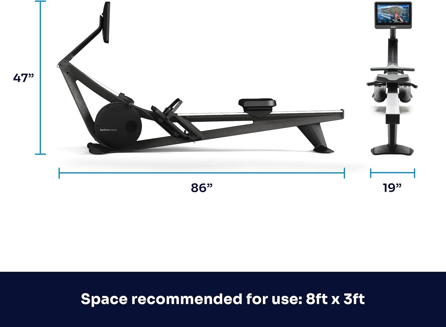 Wave Rowing Machine with 16" HD Touchscreen & Speakers - Foldable | Live Home Workouts, Subscription Required