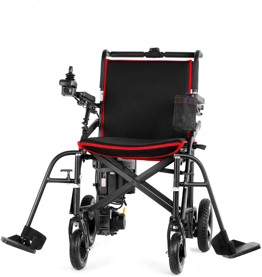 Lightweight 30lbs Foldable Sturdy Dual Motorized Powerful Magnesium Electric Wheelchair(Airplane Ready)