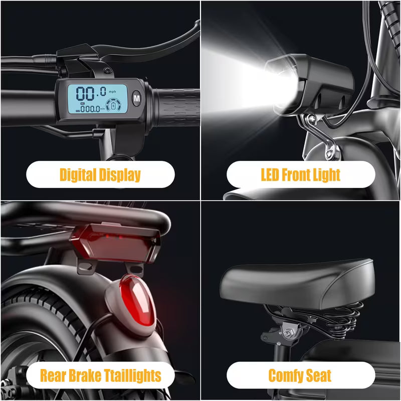 650W High-Power Electric Scooter with Front Basket & Anti-Slip Floor Mats - 48V 13A Motor, 25-Mile Range, 3-Speed Modes, Dual Disc Brakes & Full Suspension