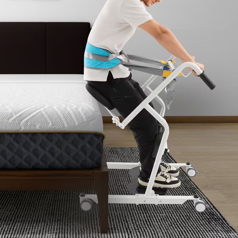 Sit to Stand Lift - Adjustable Nursing Transfer Aid - Versatile Metal Frame for Homes, Healthcare, and Public Spaces