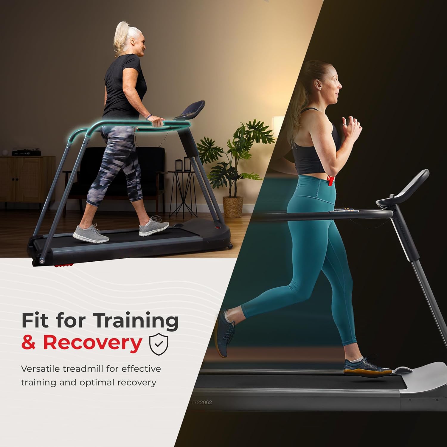 Endurance Cardio Running Walking Treadmill with Extended Safety Handrails, Wide Deck, Shock Absorption, Digital Monitor, Optional Free App Bluetooth Connection