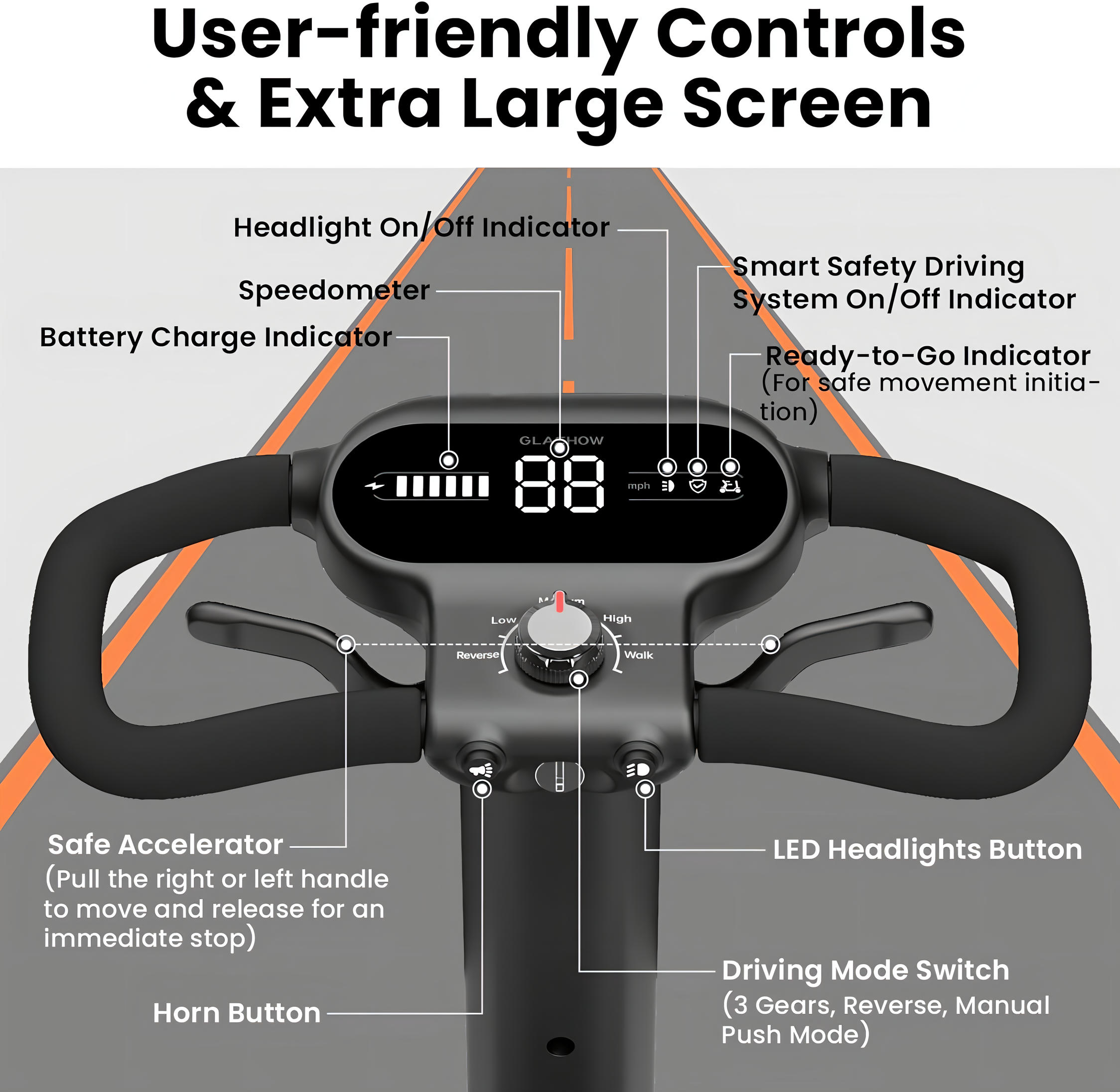 Foldable Mobility Scooter - Electric Scooter with Seat for Adults - Wheelchair Alternative