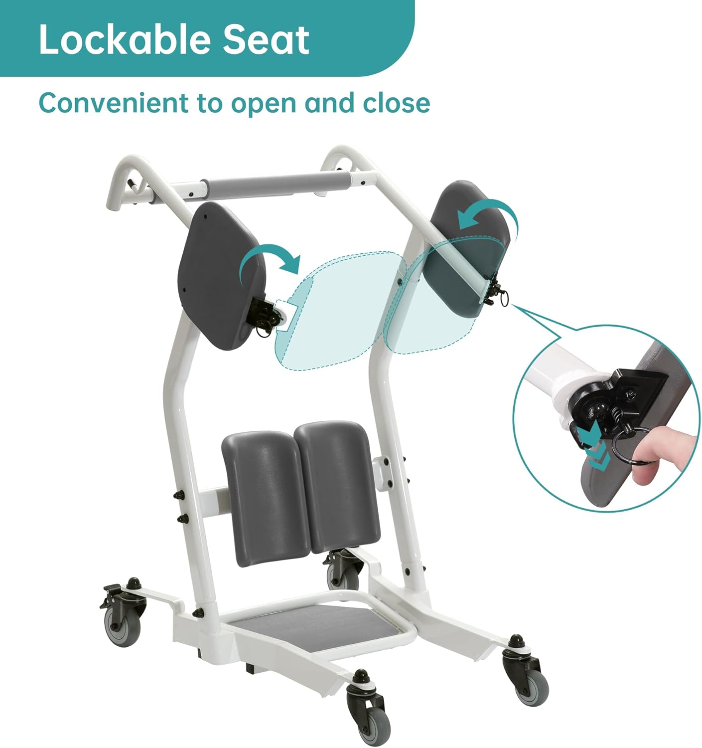 Sit to Stand Lift Patient Transport Unit for Elderly - Patient Lift for Home Care Use- 400 Pound Weight Capacity