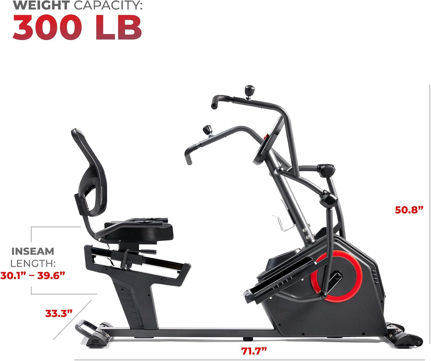 Elite Recumbent Cross Trainer & Elliptical Machine with Arm Exercisers for Home Arm/Leg Training, Easy Adjust Seat & Mesh Backrest, Free SunnyFit App Bluetooth Connectivit