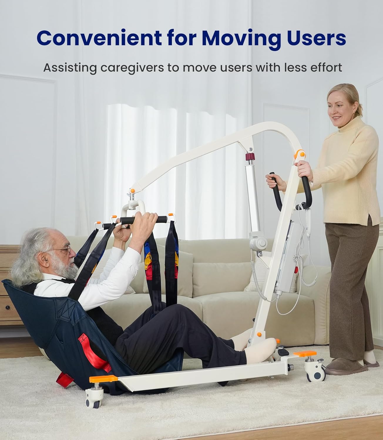 Upgrade Foldable Electric Patient Lift, Medical Body Transfer Lift with Sling, Lift Chair Lift Assist for Elderly