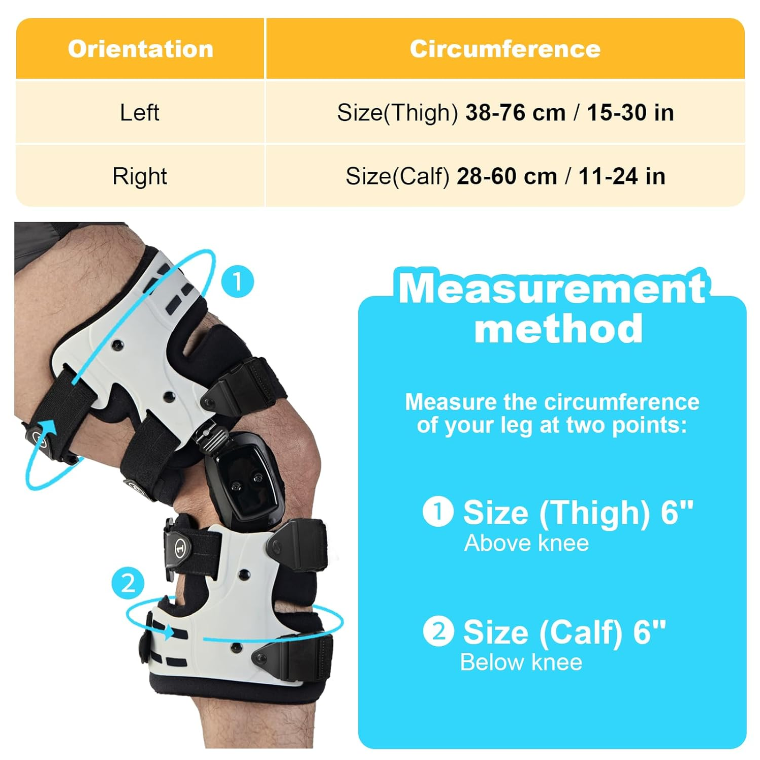 OA Unloader Knee Brace for Osteoarthritis & Joint Pain Relief, Right - White