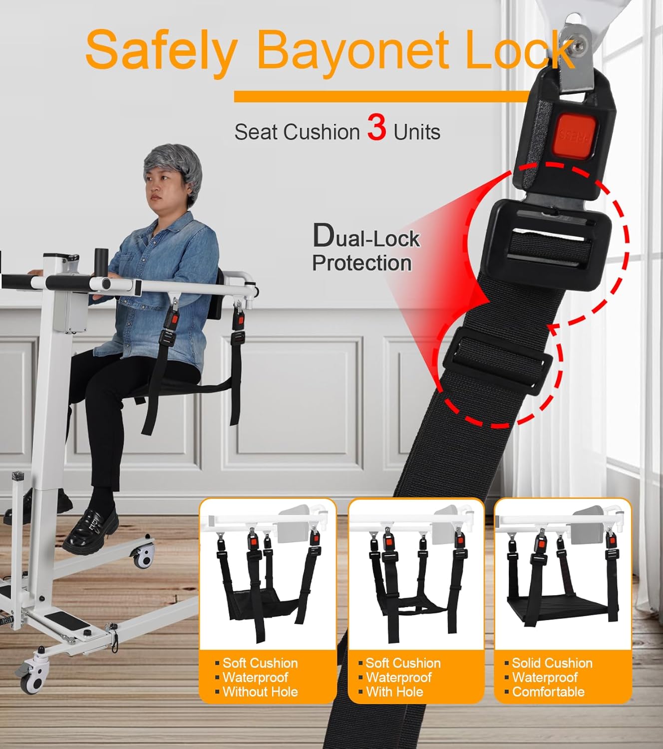Patient Lift Transfer Chair - Electric Assist Lift Aid for Home Care Use - Portable Folding for Car - Transport Wheelchair for Seniors, Adults & Disabled