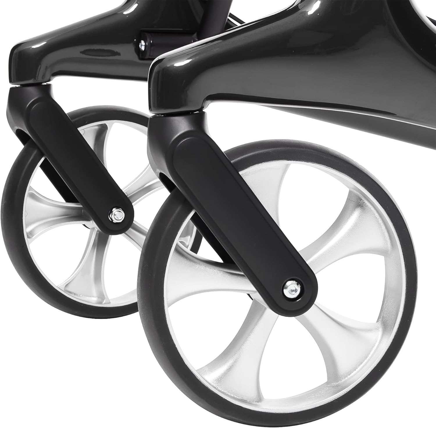 Ultralight Carbon Fiber Rollator Walkers for Seniors Lightweight at Only 12lbs, Folding Rolling Walker with Lowered Seat, Organizer Bag and 8'' Wheels