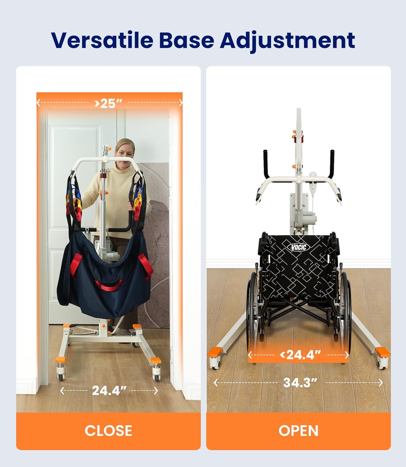 Upgrade Foldable Electric Patient Lift, Medical Body Transfer Lift with Sling, Lift Chair Lift Assist for Elderly