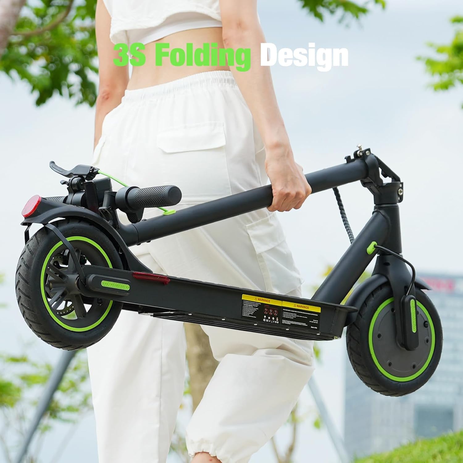 Electric Scooter Adults, 19 Miles Long Range, 19MPH Max Speed, 350W Motor Escooter for Adults Commuting, Foldable E-Scooter with Turn Signal & Dual Shock Absorbers