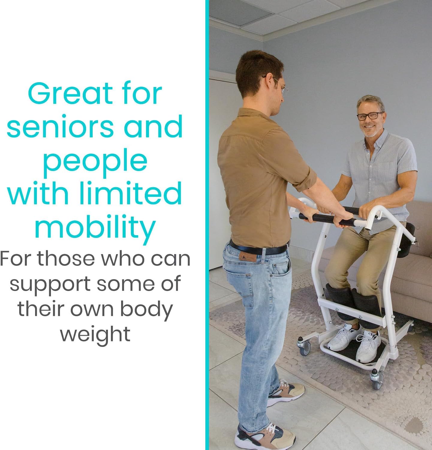 Mobility Sit to Stand Patient Lift for Handicapped - Stand Assist Lift Aid for Home Care Use