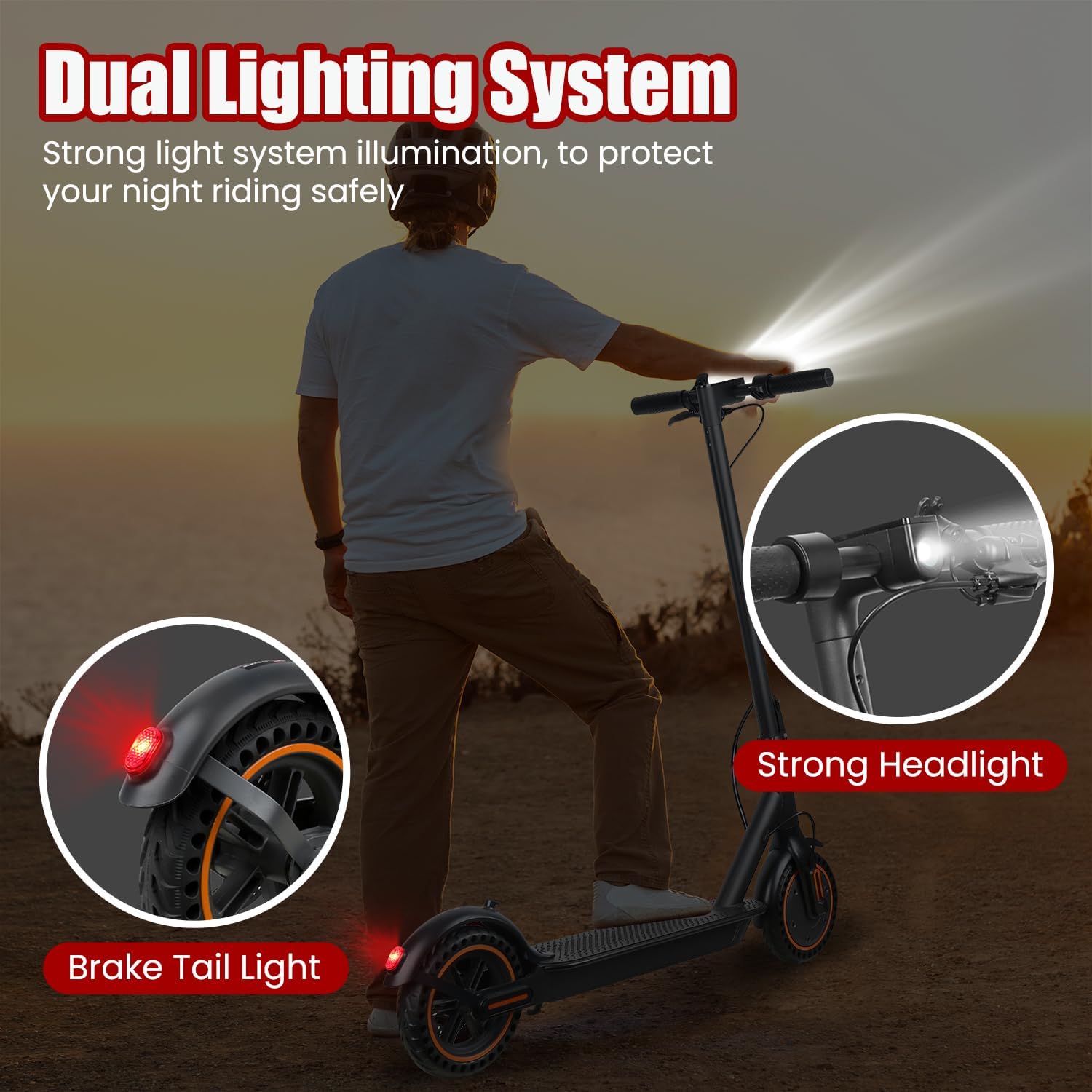 Electric Scooter, 500W Motor, Up to 17-20MPH &19-21 Miles, Commuter Escooter, Foldable E-Scooter for Adults with APP and Dual Braking System Escooter