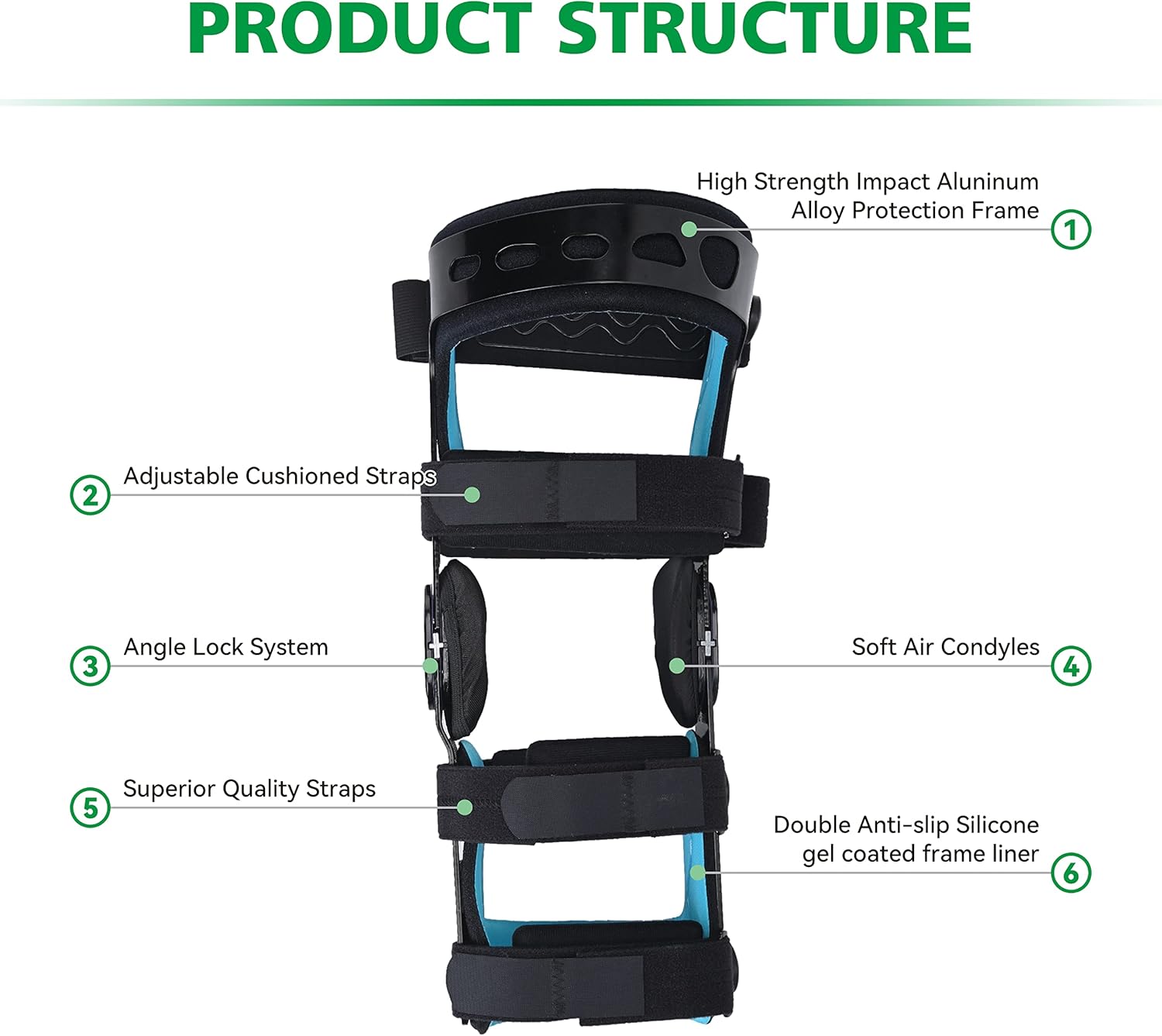 ACL Knee Brace for Ligament and Sports Injuries, Mild Osteoarthritis & for Preventive Protection from Knee Joint Pain and Degeneration
