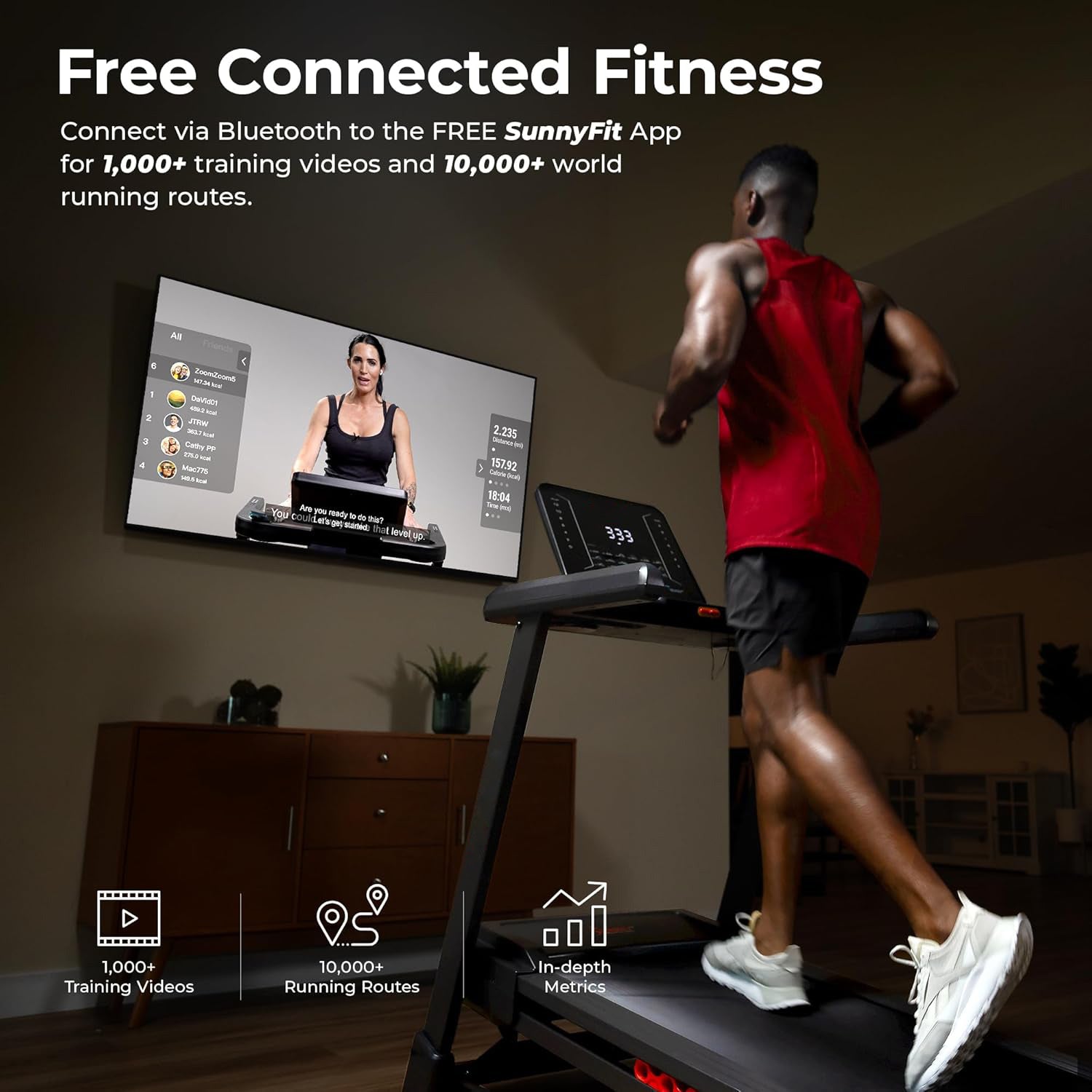 Heavy Duty Treadmill for Home, 20” Wide Deck, 15 Level Auto Incline, 300 LB Weight Capacity, Foldable Running Machine, Digital Monitor, Free App Bluetooth Connection