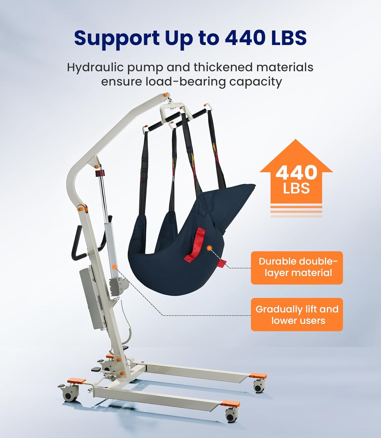 Upgrade Foldable Electric Patient Lift, Medical Body Transfer Lift with Sling, Lift Chair Lift Assist for Elderly