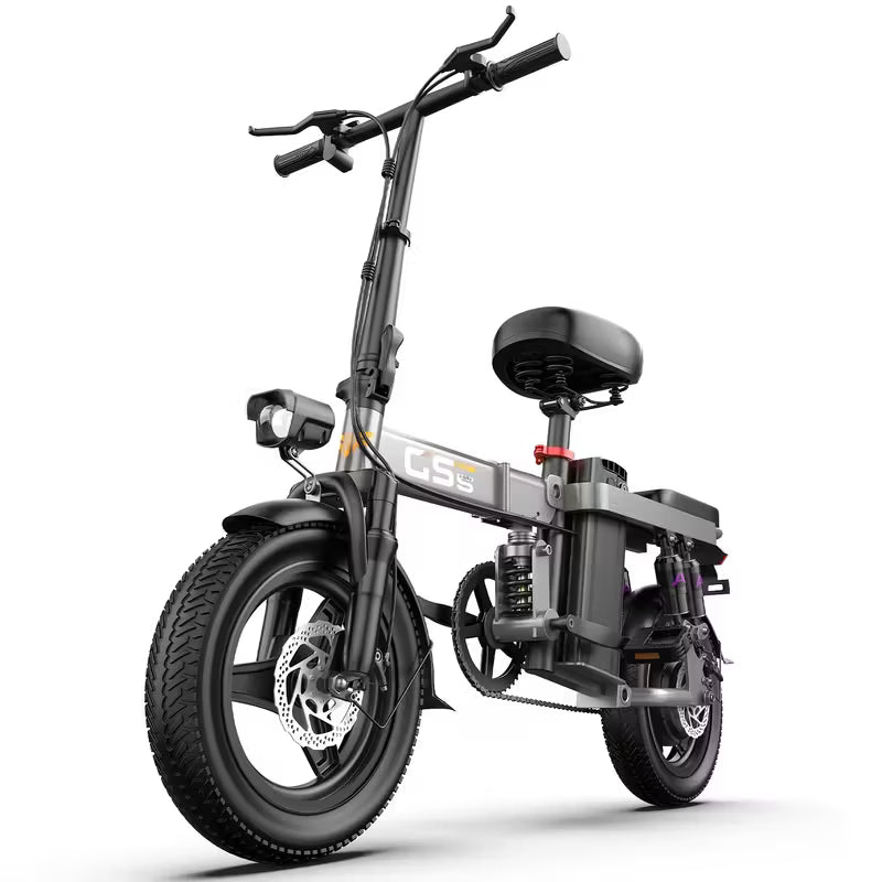 740W Electric Bike For Adults, 20MPH Full Shock Absorption Comfortable Riding, 48V10AH/15Ah, 10-35Miles Folding Ebike, 14'' Tubeless Off-road Tire, City Commuter Battery Optional