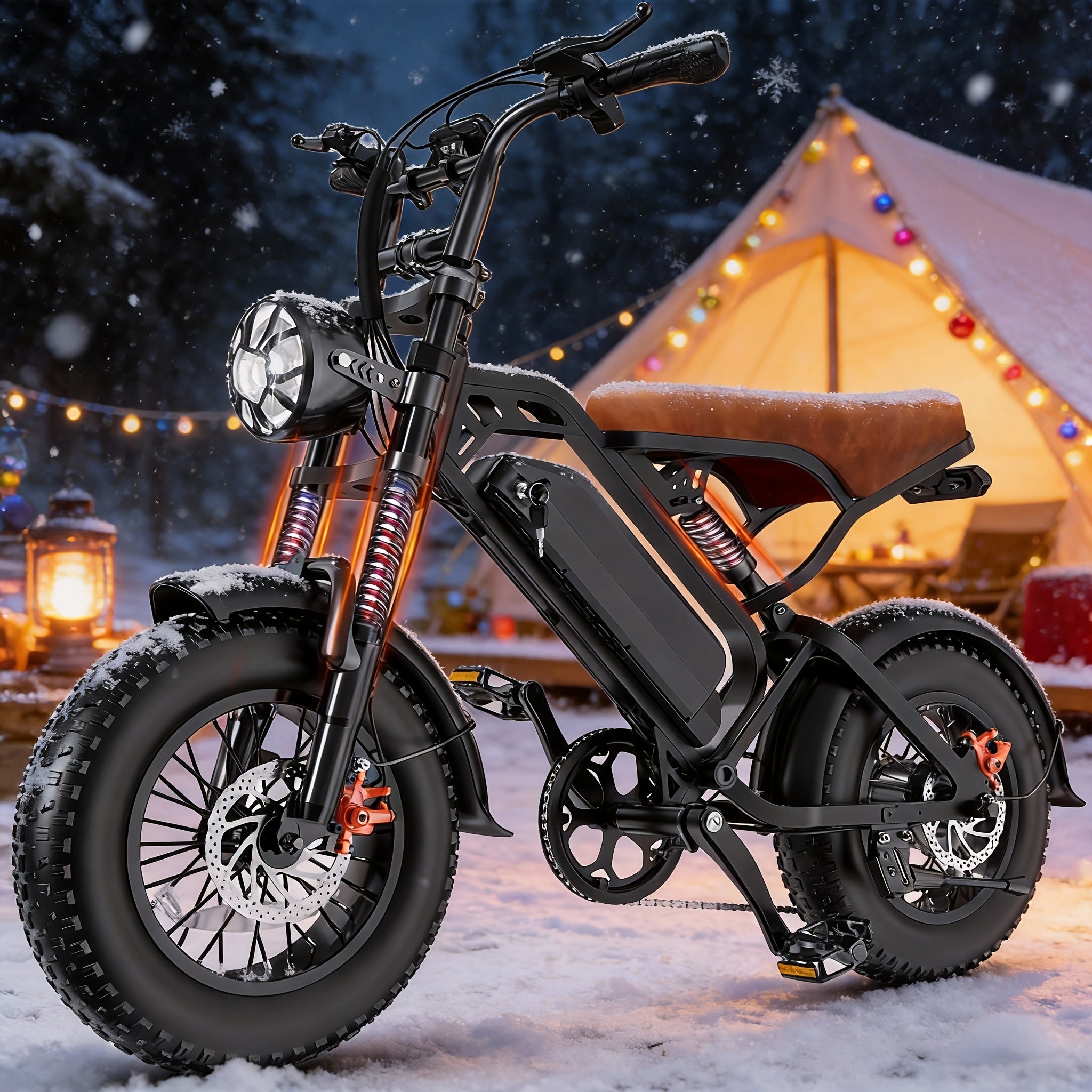 749W 27.9MPH All-Terrain Electric Mountain Bike For Adults -16" Heavy-Duty Alloy Steel Frame, 5-Speed 48V13A Removable Battery, Full Suspension & Disc Brakes, Capacity, 27.9MPH & 25-Mile Range, Foldable E-Bike With LCD Display