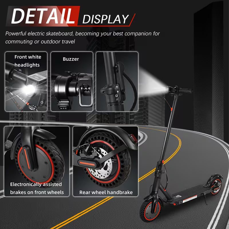 8.5 Inch Foldable Electric Scooter for Adults with LED Display Motor Power Ranges