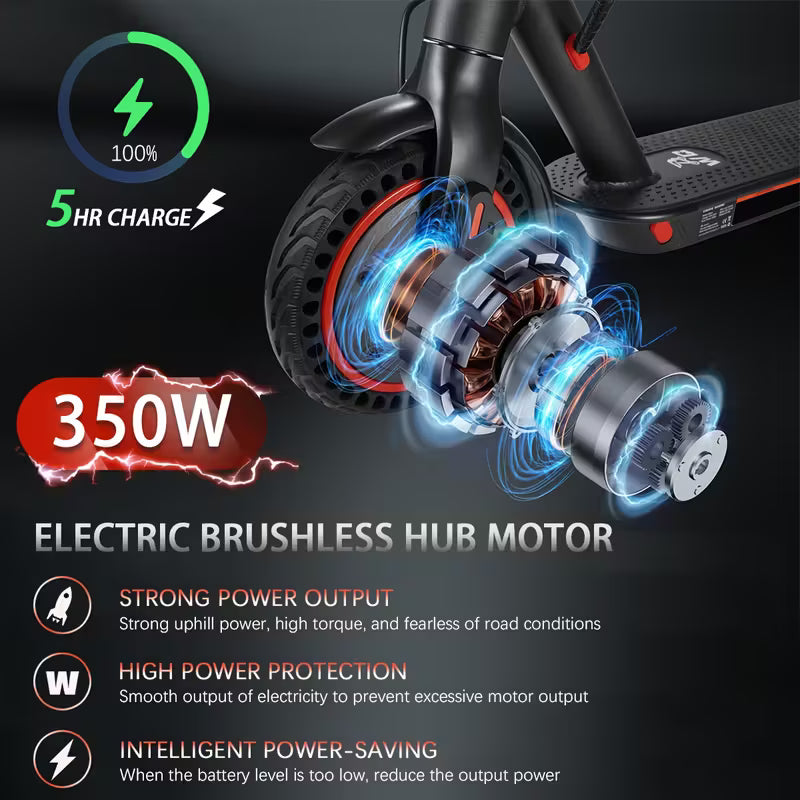 8.5 Inch Foldable Electric Scooter for Adults with LED Display Motor Power Ranges