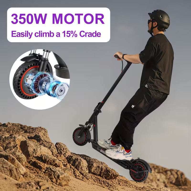 8.5"tire Electric Scooter, 300W Motor 10.4Ah Battery 19MPH Top Speed, 22 Miles Range MAX Load 264.55LB, Folding E-Scooter with Front And Rear Shock Absorption Dual Braking Dual Suspensio, Daily Transportation, Compact Design, Modern Mobility