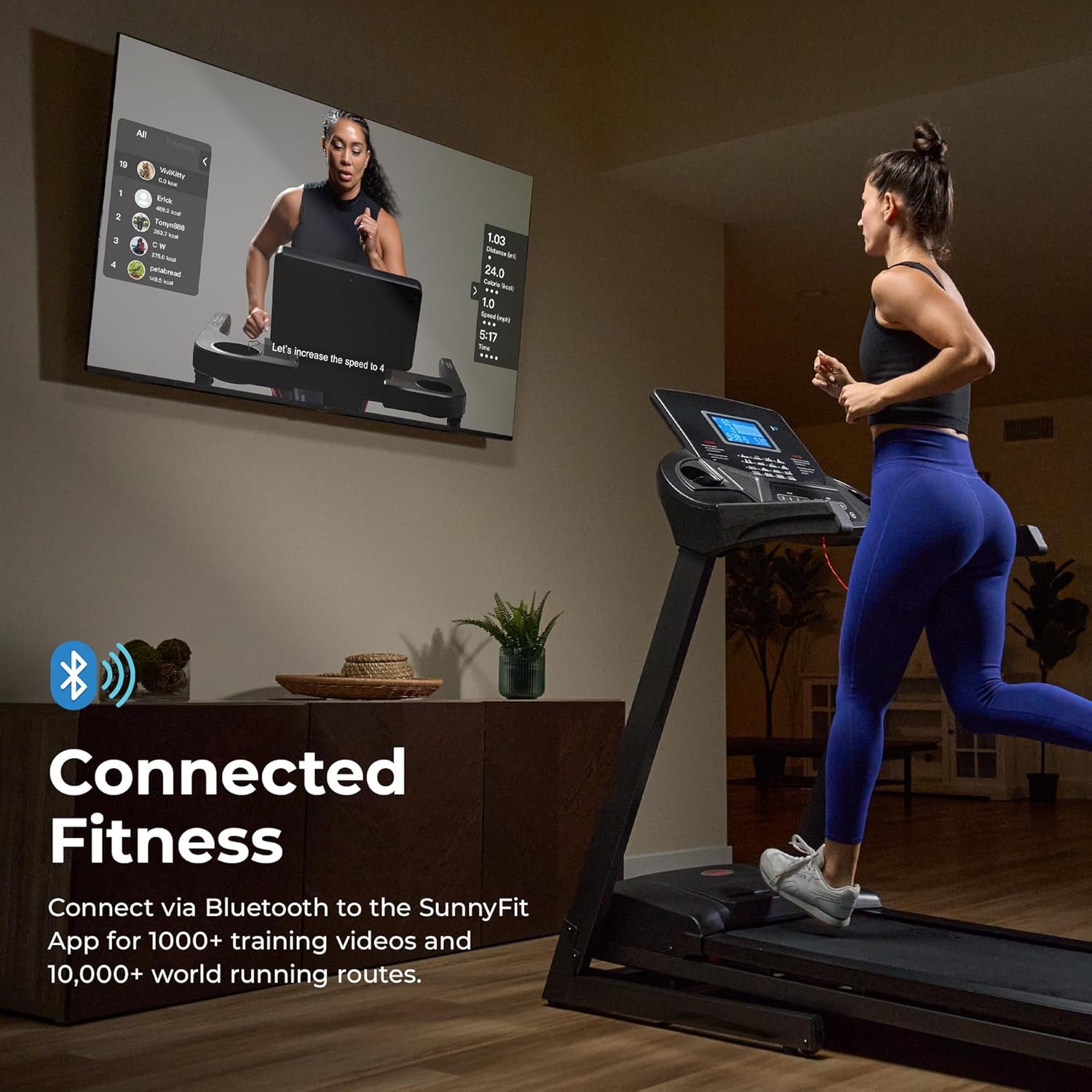 Energy Flex Motorized Treadmill with Shock Absorption, Automatic Incline, Easy Foldable Design, Pulse Sensors, Digital Display, Optional Free App Bluetooth Connection