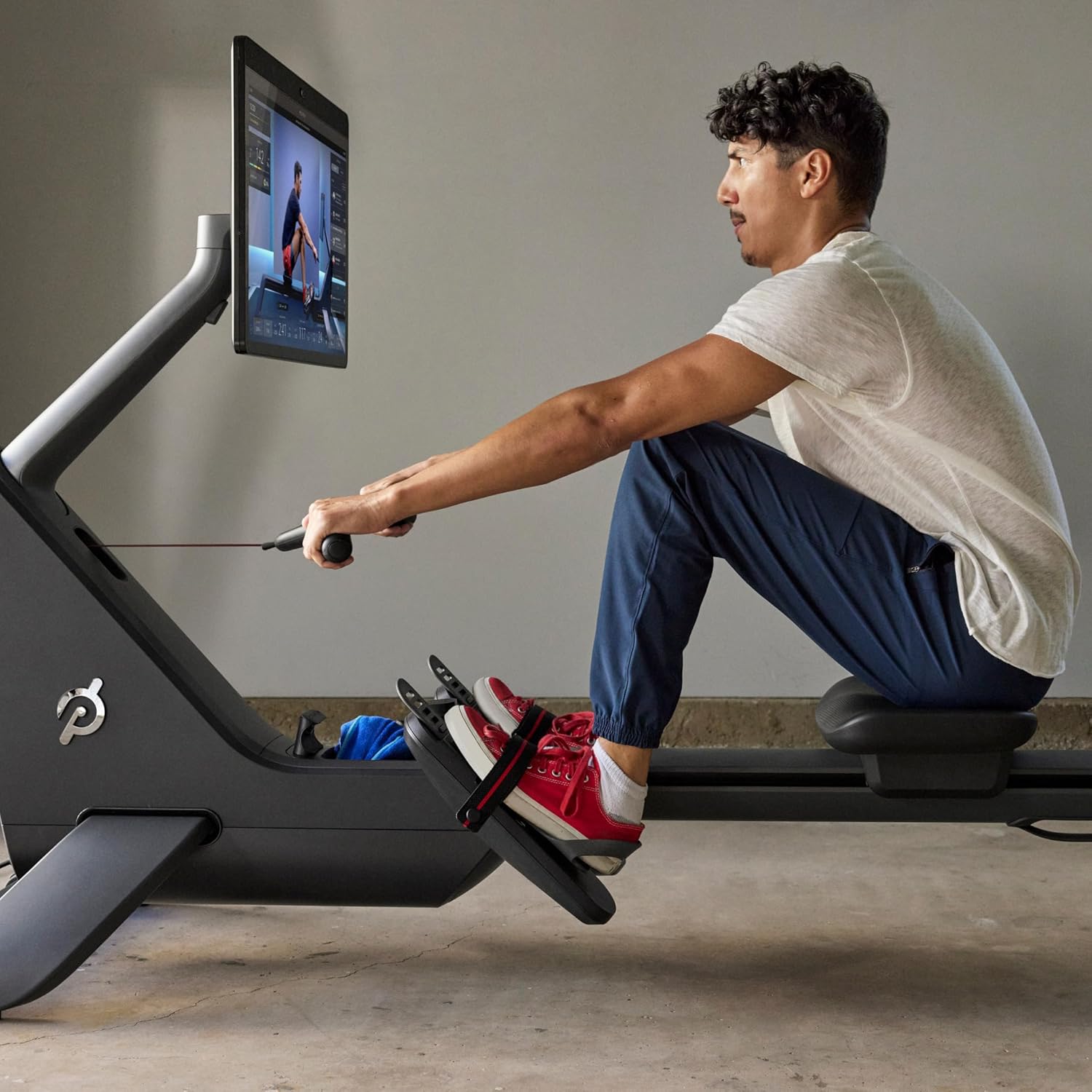 Rowing Machine with 24” HD, Swiveling Touchscreen