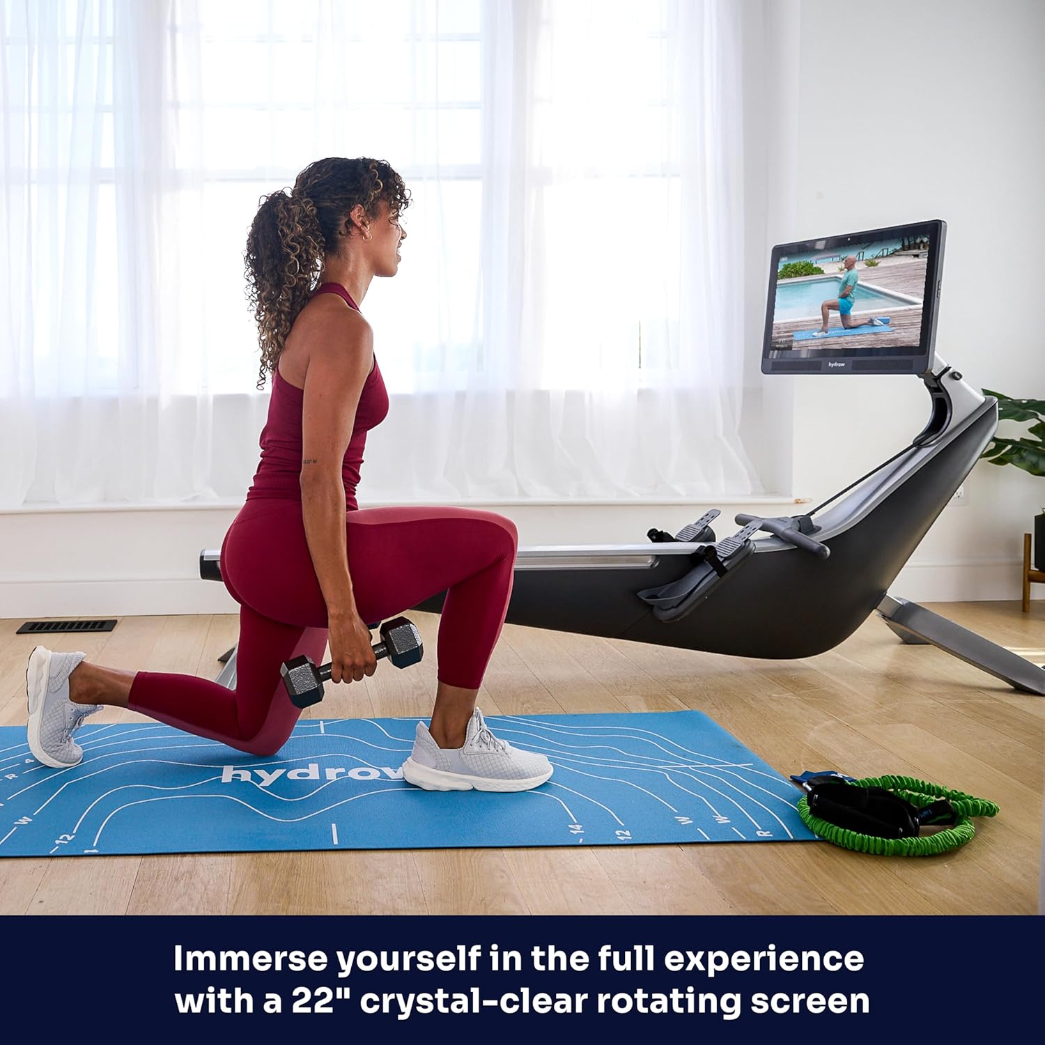 Pro Rowing Machine with Immersive 22" HD Rotating Screen - Stows Upright | Live and On-Demand at-Home Workouts, Membership Required