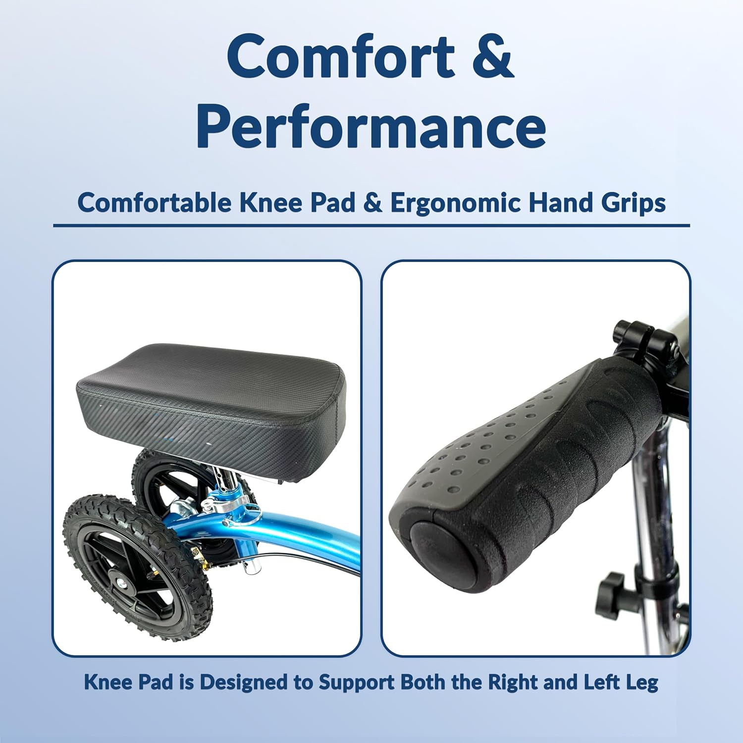 Quad All Terrain Knee Scooter for Adults for Foot Surgery Heavy Duty Knee Walker for Broken Ankle Foot Injuries Recovery - Leg Scooter Best Knee Crutch Alternative