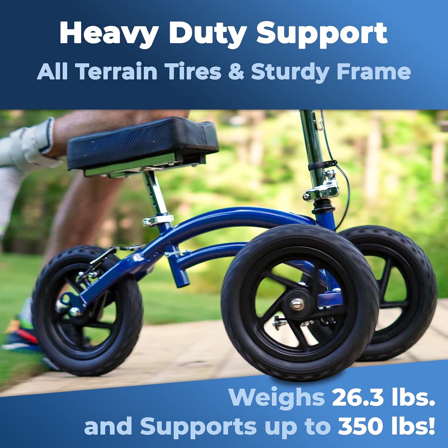 Steerable All Terrain Knee Scooter for Adults for Foot Surgery Heavy Duty Knee Walker for Broken Ankle Foot Injuries - Leg Recovery Scooter Best Knee Crutch Alternative
