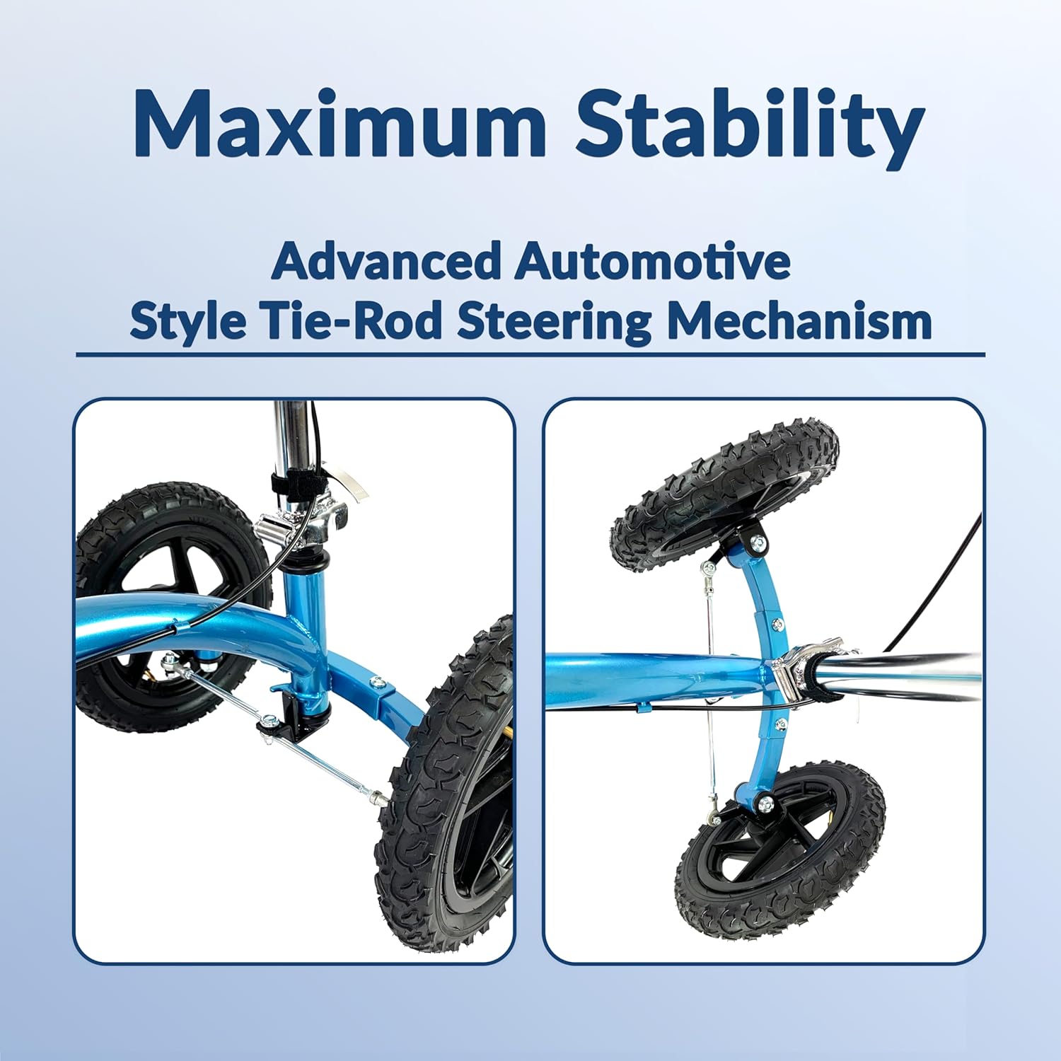 Quad All Terrain Knee Scooter for Adults for Foot Surgery Heavy Duty Knee Walker for Broken Ankle Foot Injuries Recovery - Leg Scooter Best Knee Crutch Alternative