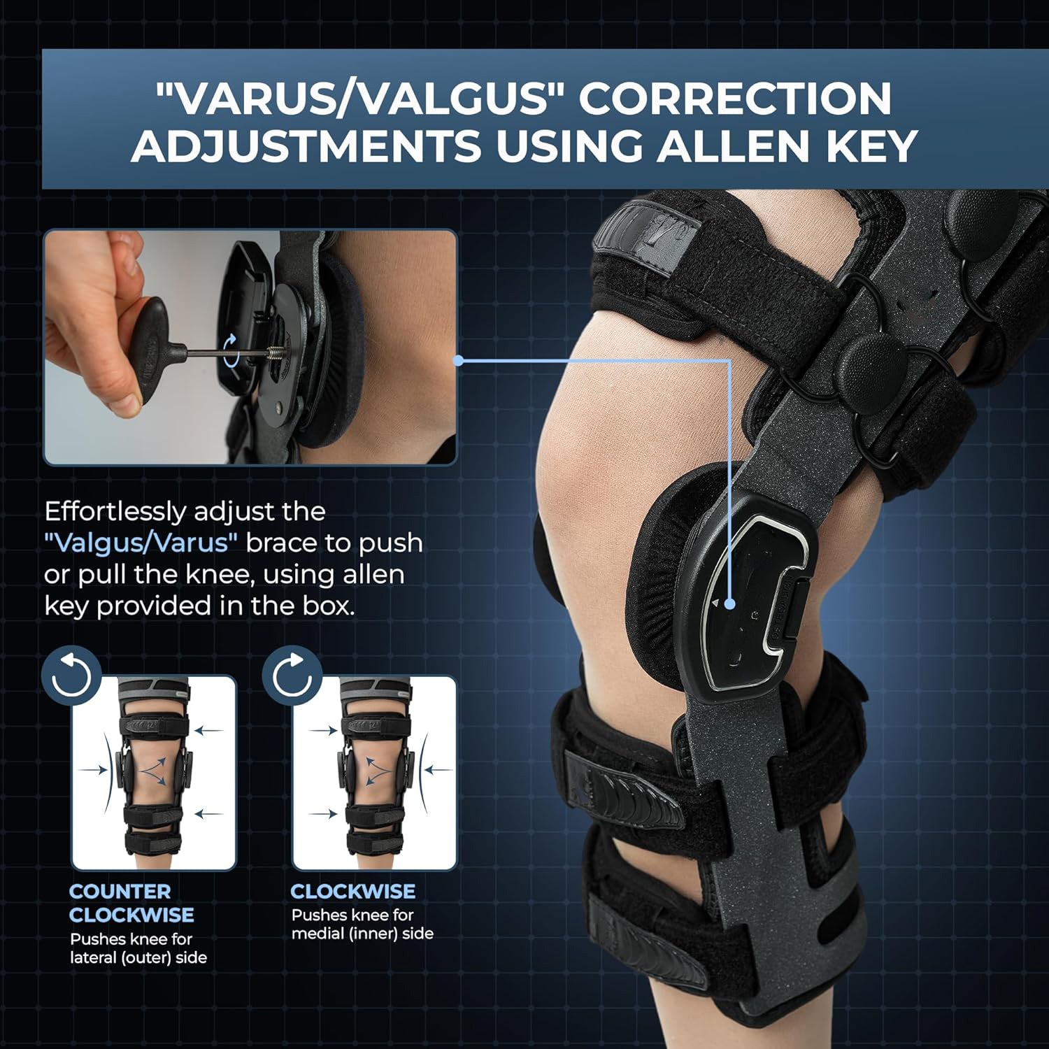 K4 OsteoAlign Hinged Knee Brace - Knee Support for ACL, MCL, Ligament Sports Injuries, Arthritis (OA), Meniscus Tear, Relief from Knee Joint Pain