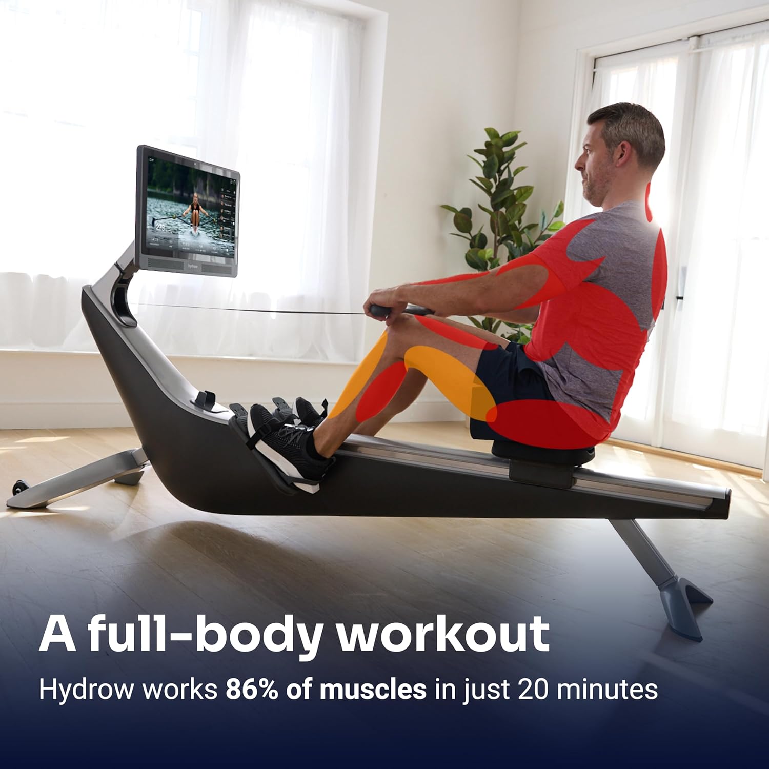 Pro Rowing Machine with Immersive 22" HD Rotating Screen - Stows Upright | Live and On-Demand at-Home Workouts, Membership Required