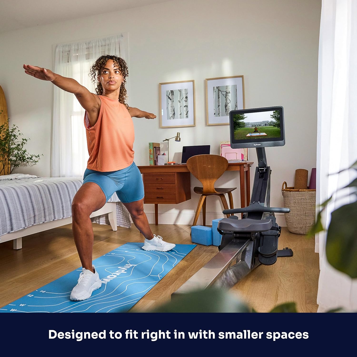 Wave Rowing Machine with 16" HD Touchscreen & Speakers - Foldable | Live Home Workouts, Subscription Required