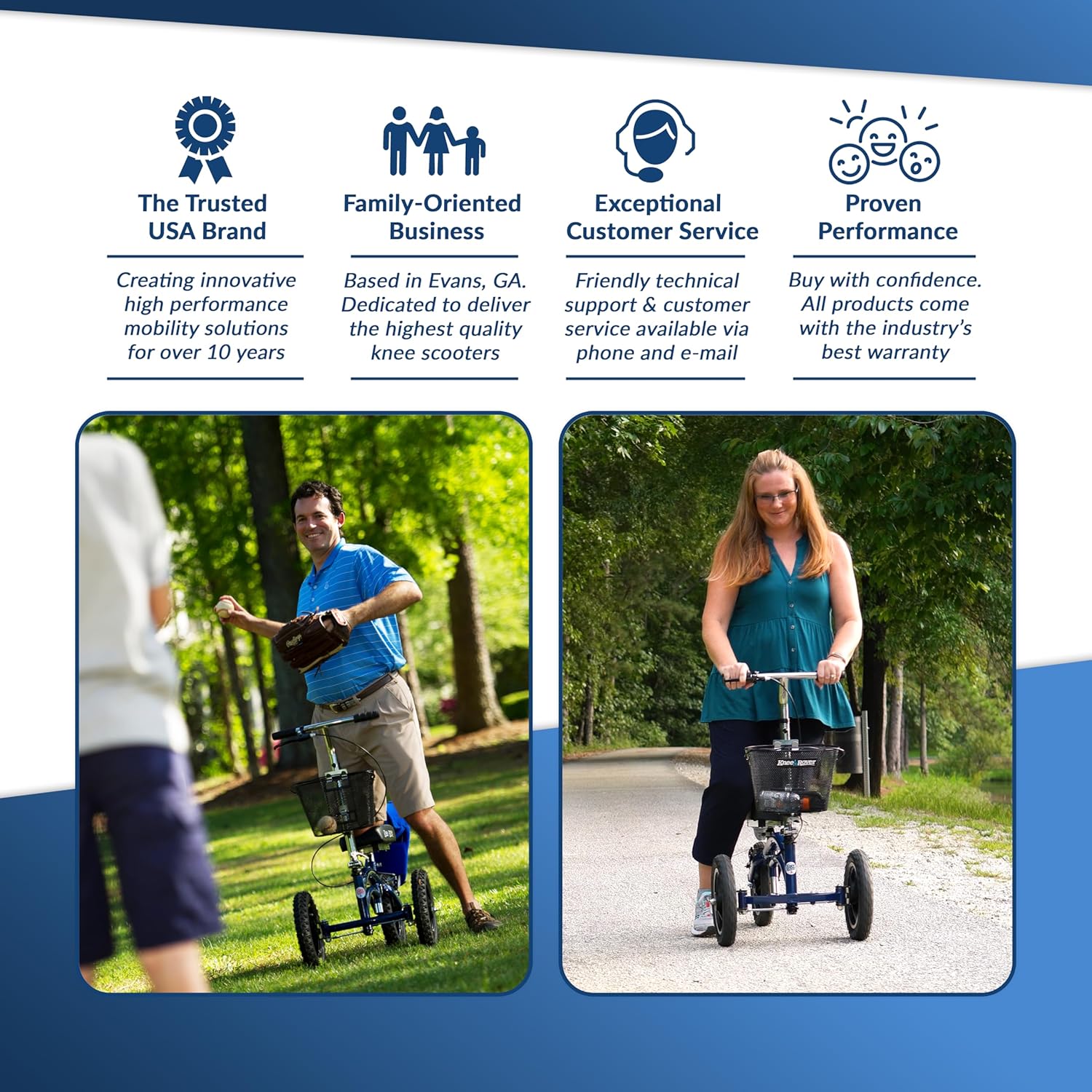 Steerable All Terrain Knee Scooter for Adults for Foot Surgery Heavy Duty Knee Walker for Broken Ankle Foot Injuries - Leg Recovery Scooter Best Knee Crutch Alternative
