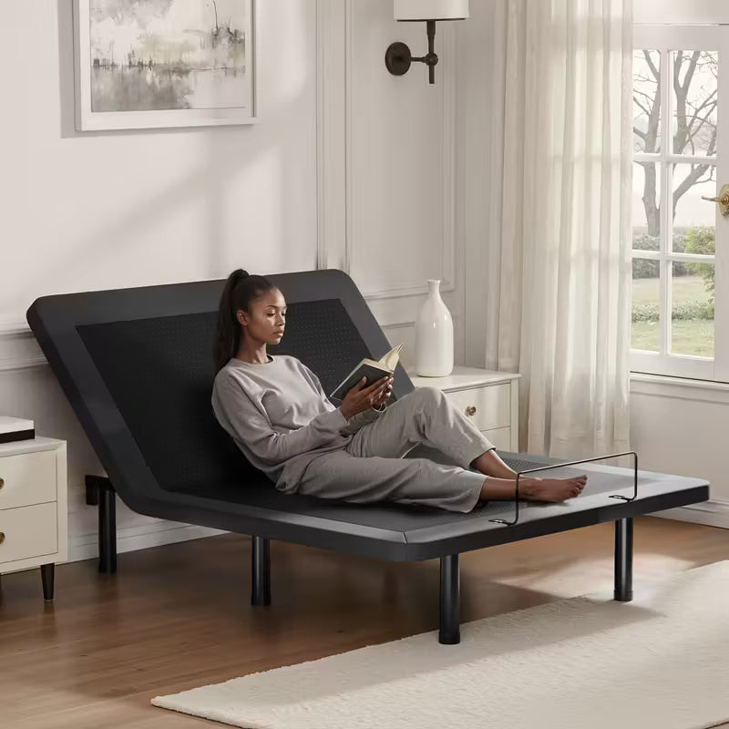 Adjustable Bed Frame, Electric Bed Base With Wireless Remote, Head And Foot Incline, Adjustable Leg Heights