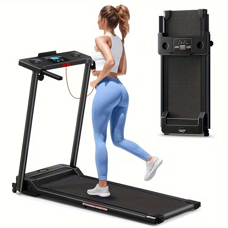 Portable Electric Treadmills for Factories, Space-Efficient Indoor Foldable Treadmills for Home Use, Without Battery
