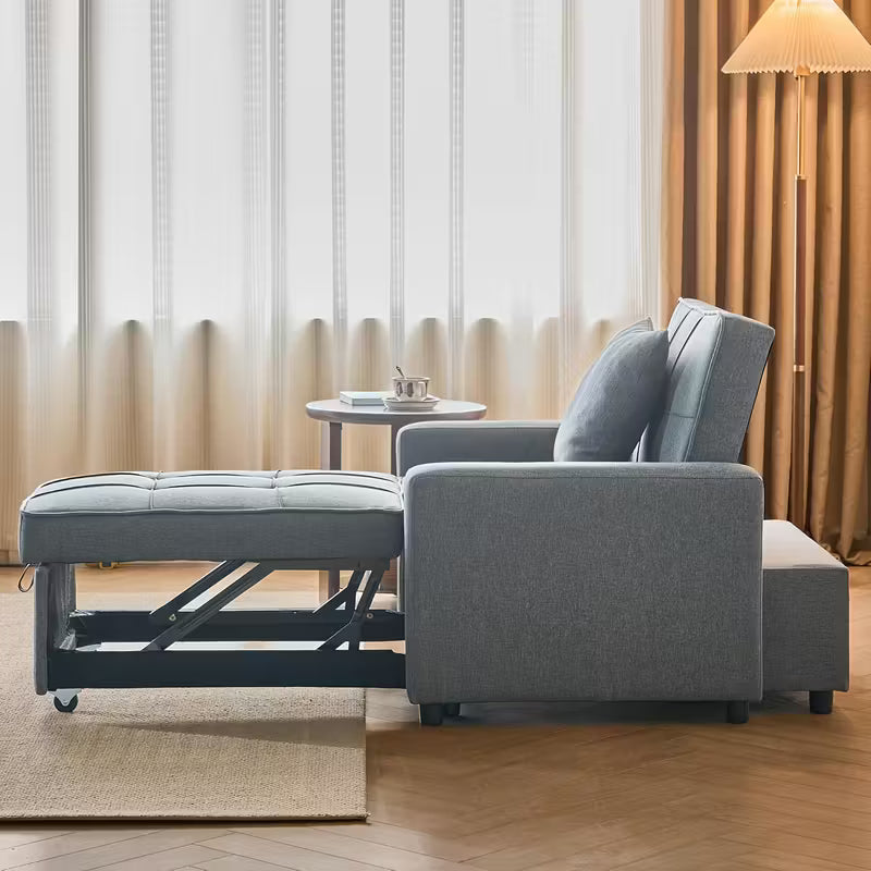 3-in-1 Convertible Sofa Bed Chair, Futon Couch with Pull-Out Bed & Reclining Backrest, Space-Saving Design - No Assembly Required, Removable Sleeper Sofa, Ideal for Small Apartments, Dorms, Studios, Ships from US