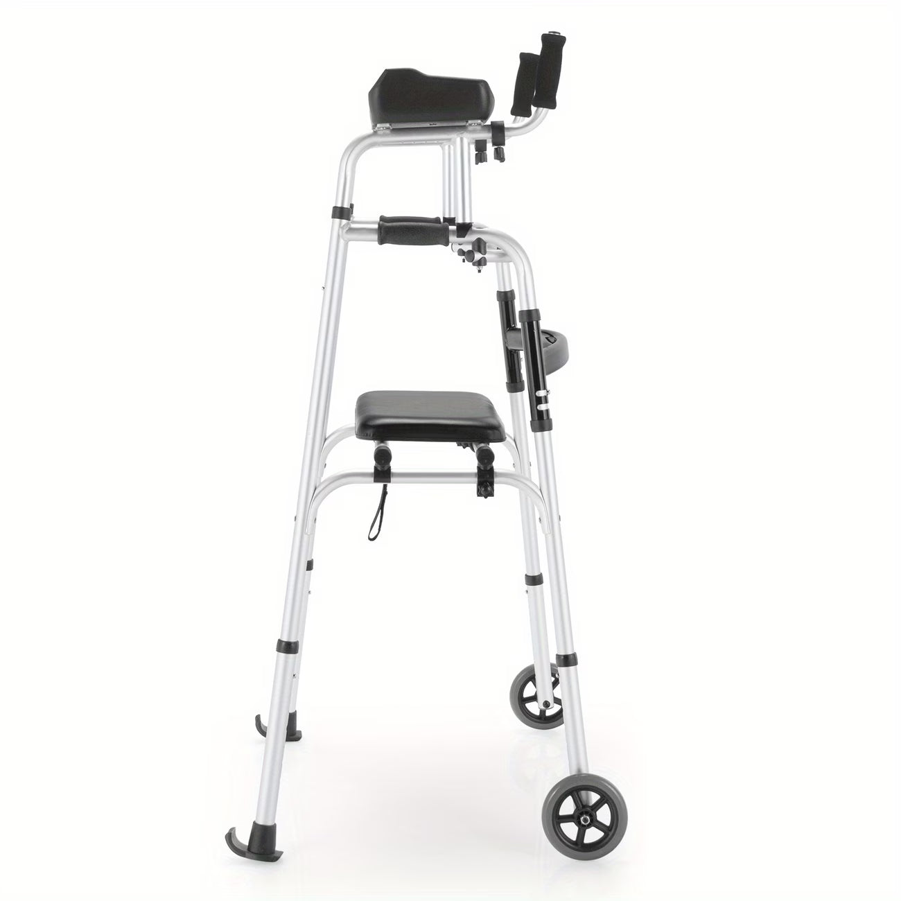 Costway Foldable Aluminum Alloy Walker with Seat & Armrest Pad – Adjustable
