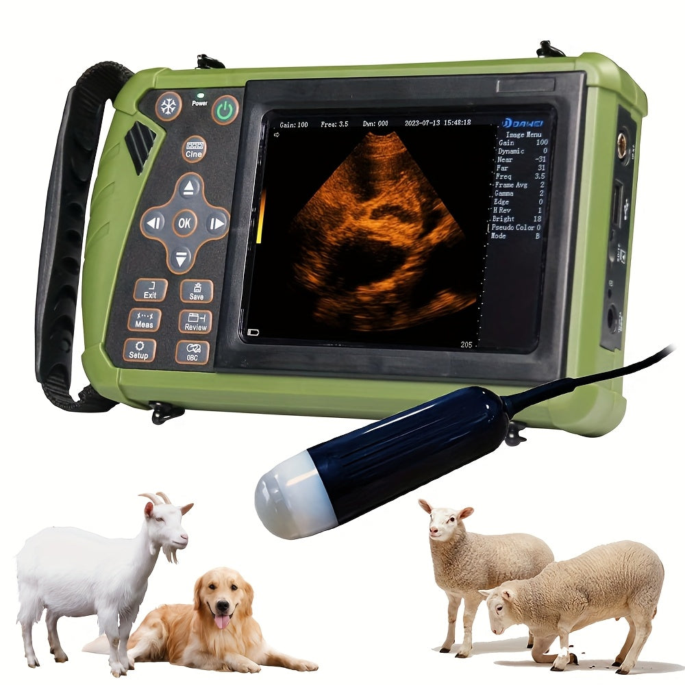DAWEI Portable Veterinary Ultrasound Scanner (with 3.5MHz Probe), Handheld Animal Ultrasound Device For Pregnancy, For Pigs, Sheep, Dogs, And Cats, Applicable To Farms, Animal Clinics, Etc