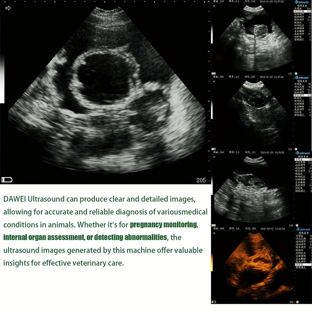 DAWEI Portable Veterinary Ultrasound Scanner (with 3.5MHz Probe), Handheld Animal Ultrasound Device For Pregnancy, For Pigs, Sheep, Dogs, And Cats, Applicable To Farms, Animal Clinics, Etc