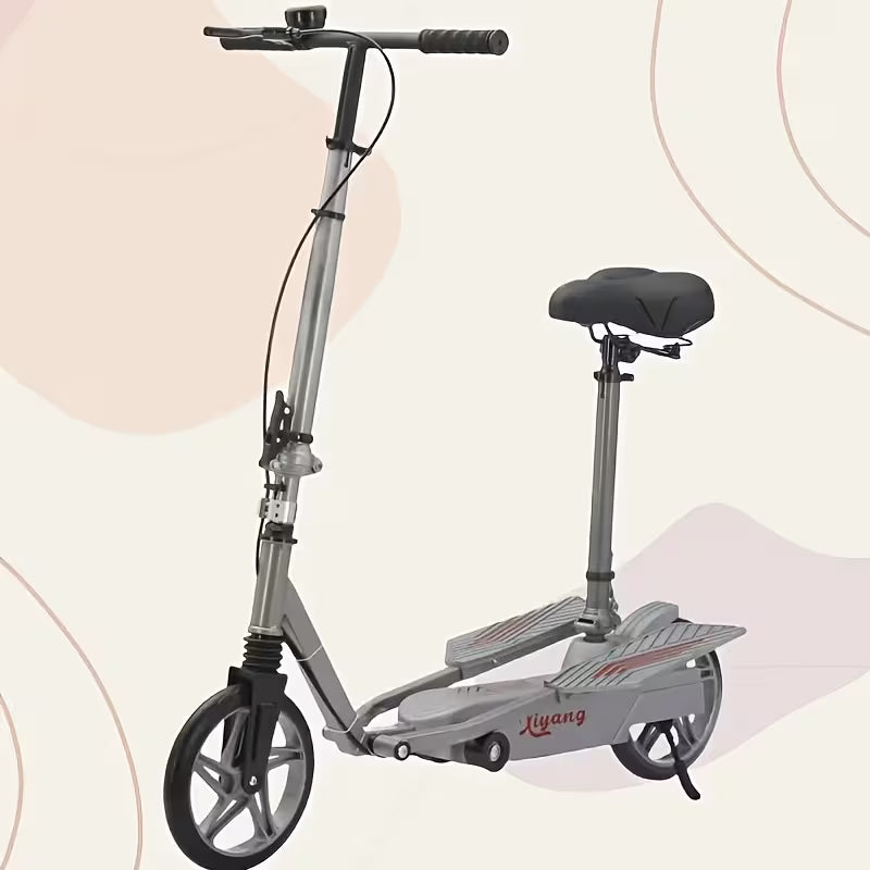 Dual-Wing Foot Pedal Scooter, Foldable Two Wheel Bicycle for Campus and Commutation, Scooter