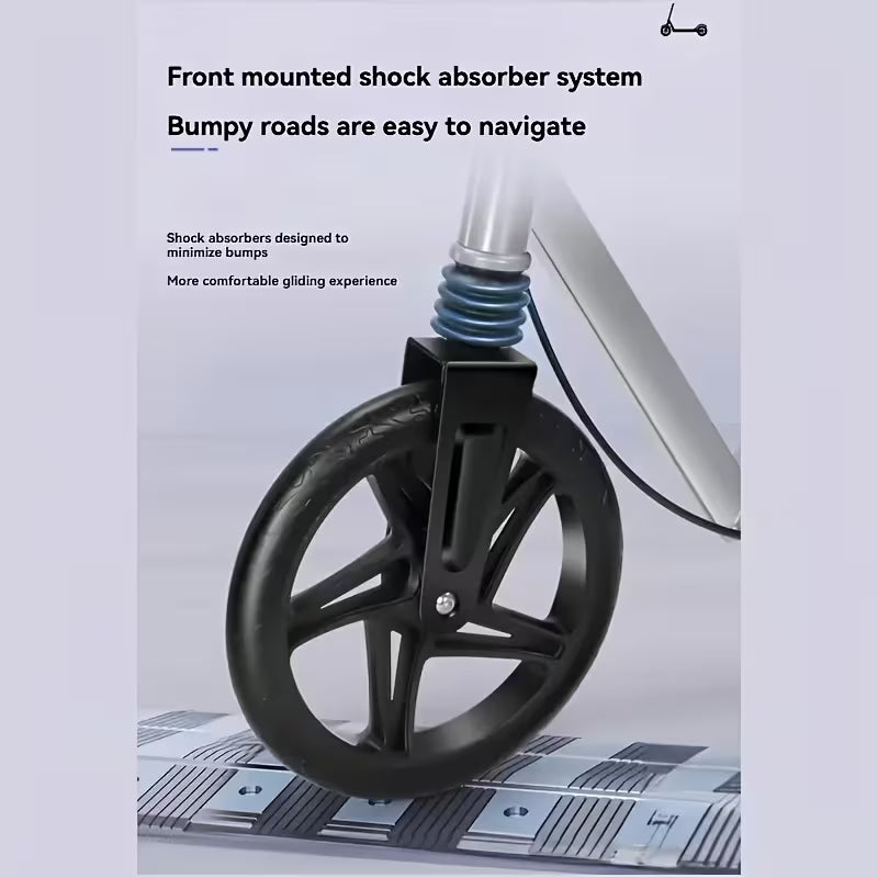Dual-Wing Foot Pedal Scooter, Foldable Two Wheel Bicycle for Campus and Commutation, Scooter