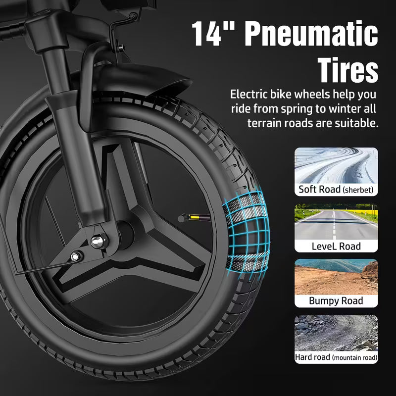 Ebikes for Adults, 500W Lightweight Folding Electric Bike for Adults, 20MPH 35Mile Long Range Commuter Electric Bicycle, 48V 10AH Removable Battery E Bike