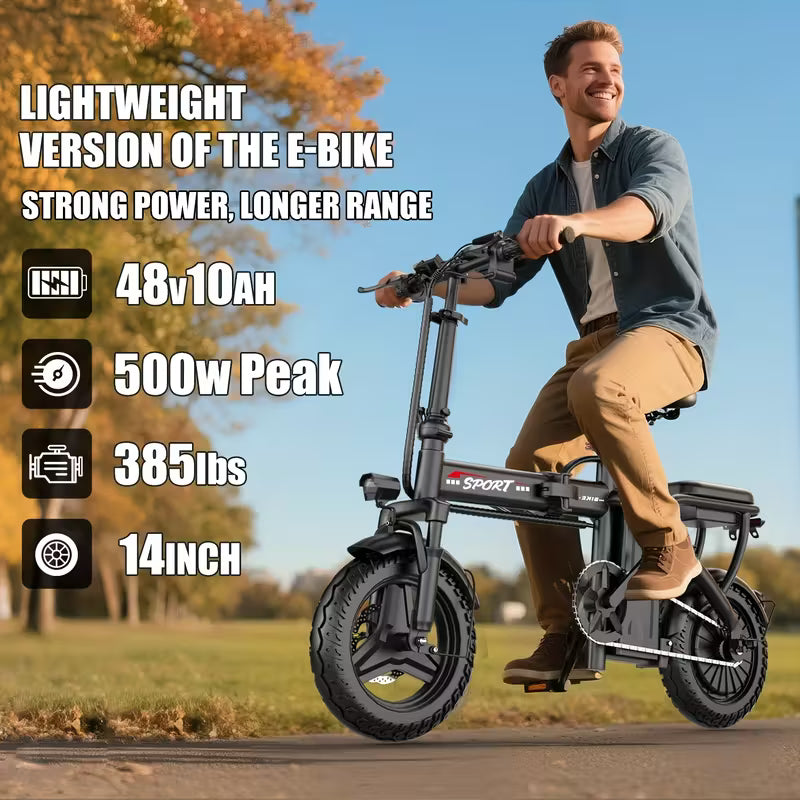 Ebikes for Adults, 500W Lightweight Folding Electric Bike for Adults, 20MPH 35Mile Long Range Commuter Electric Bicycle