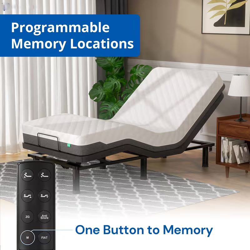 Electric Bed Full, Ergonomic Adjustable Bed Frame With Wireless Remote, Head And Foot Incline, Zero Gravity Bed Easy Assembly