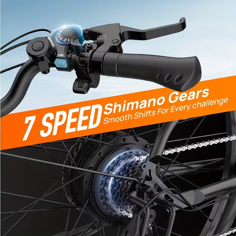 745W Electric Bike For Adults, 26" Commuter EBike With 48V 10.4Ah Removable Battery, 40-60 Miles Range, Dual Shock Absorbers